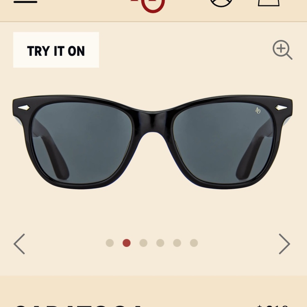 American Optical Classic Black Saratoga Sunglasses - NWT